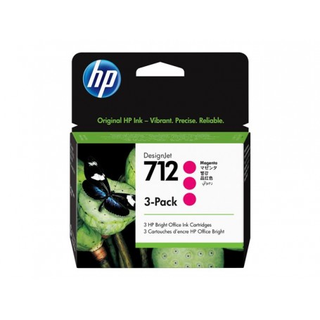 3 Cartucce inchiostro HP magenta 712 29ml 3ED78A